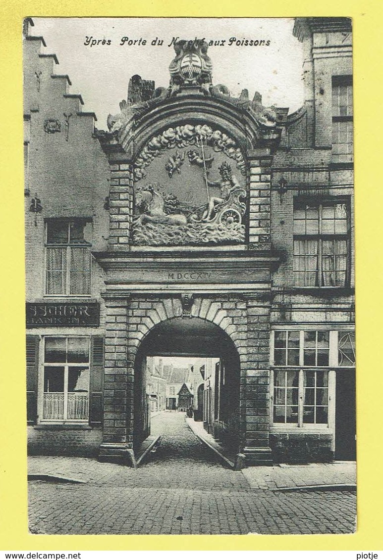 * Ieper - Ypres - Yper * (Edit J. Versailles Bazar Ypres) Porte Du Marché Aux Poissons, Boterstraat, Neptune, Old - Ieper