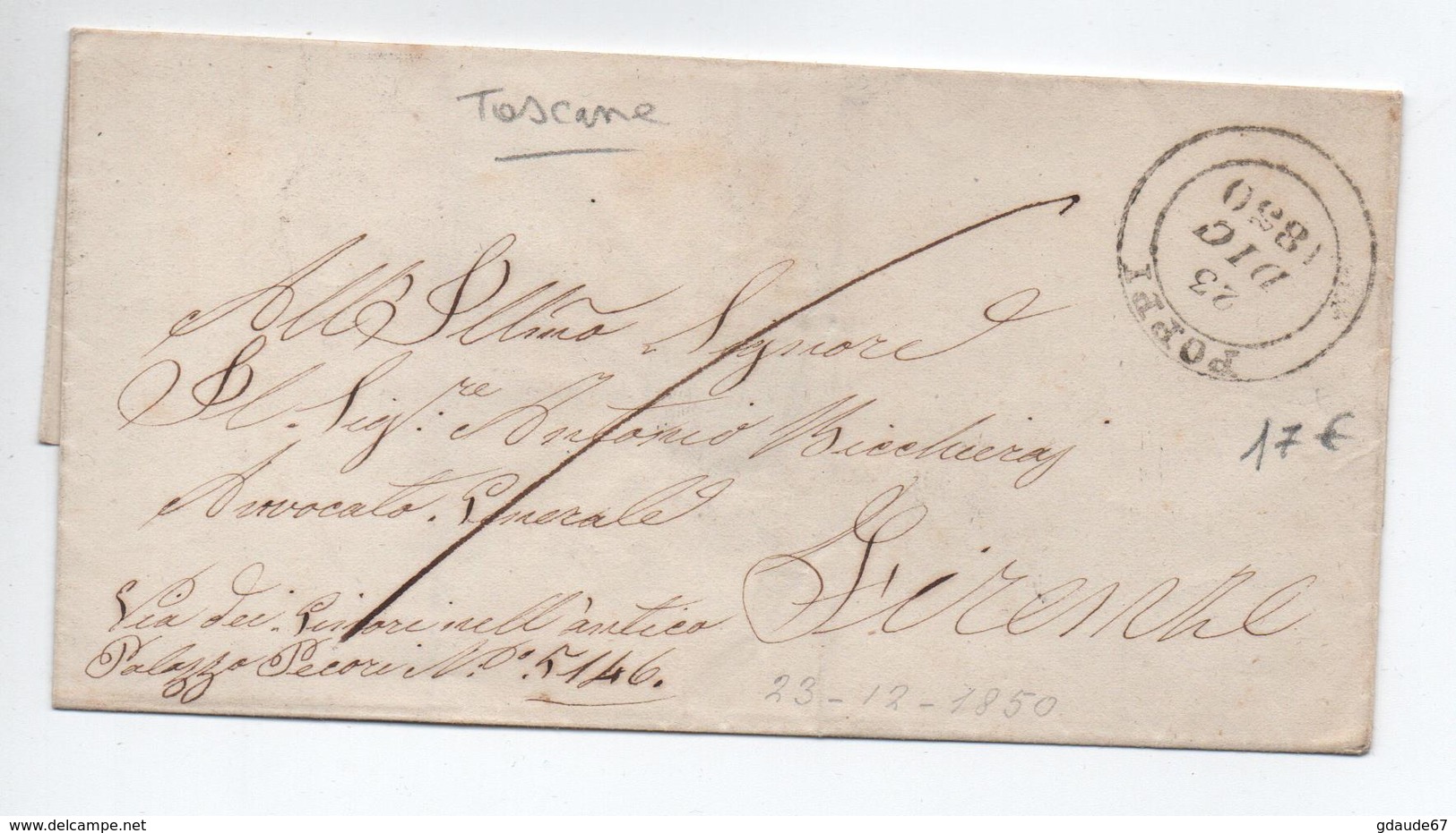 1856 - LETTRE De POPPI Pour FIRENZE - Tuscany