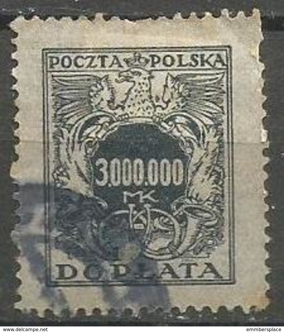 Poland - 1924 Postage Due 3 Million M Used  SG D215 - Taxe