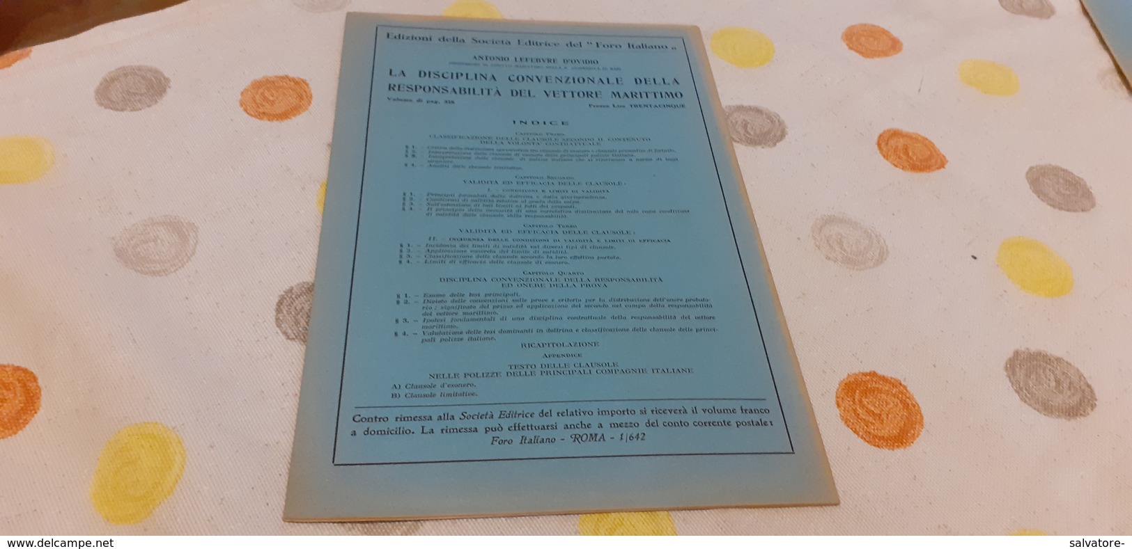 IN TEMA DI RETICENZA DELL' ASS. SU CIRCOSTANZE INFLUENTI SUL RISCHIO E DI CONOSCENZA DELL'ASSICUTATORE- FERRARINI 1939 - Rechten En Economie