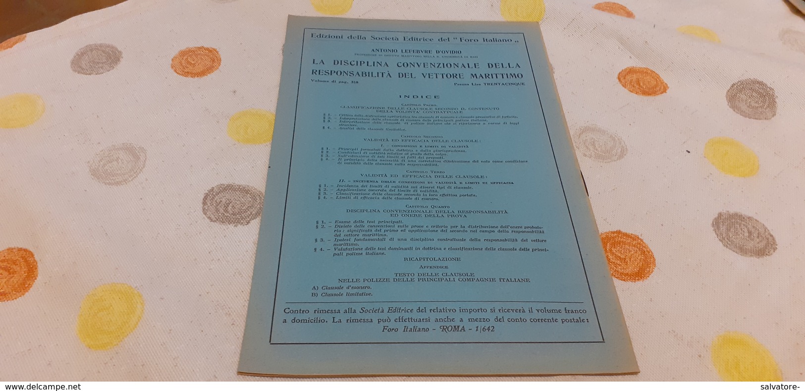 IN TEMA DI VENDITA DI NAVE- FERRARINI- ROMA 1939 - Law & Economics