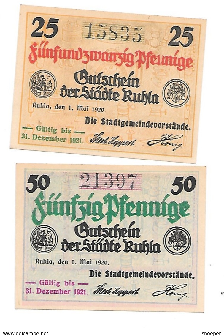 **notgeld  Ruhla    Serie Compleet R57.4 - [11] Emissioni Locali