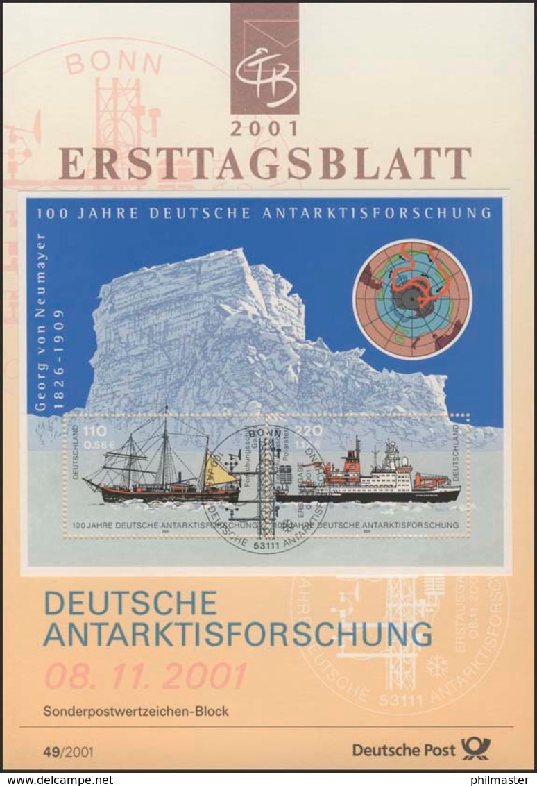 ETB 49/2001 Block: Antarktisforschung, Gauß, Polarstern - Sonstige & Ohne Zuordnung