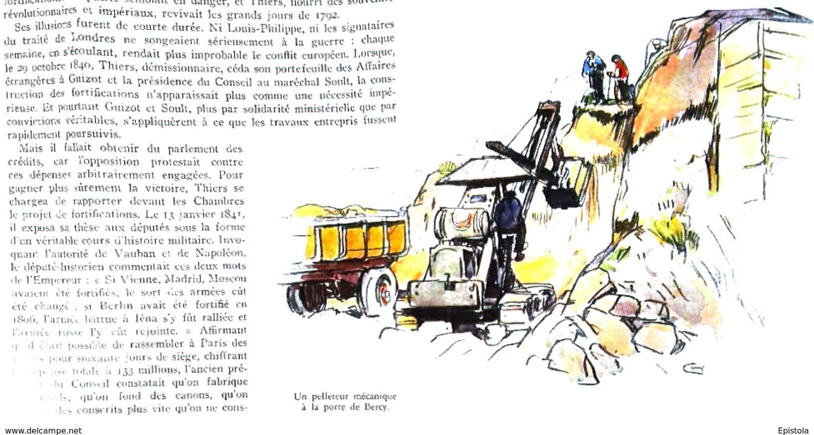 PARIS - Destruction Des Remparts - Porte De Bercy -  Coupure De Presse (illustration) 1933 - Travaux Publics