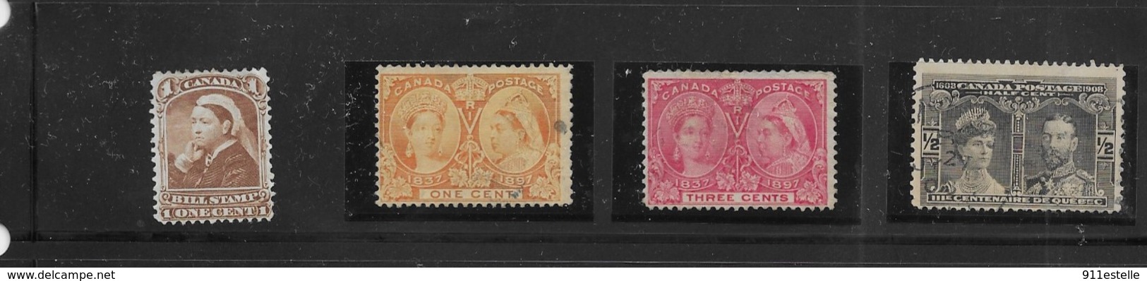 4 TIMBRES ANCIENS  CANADA - ...-1851 Prephilately