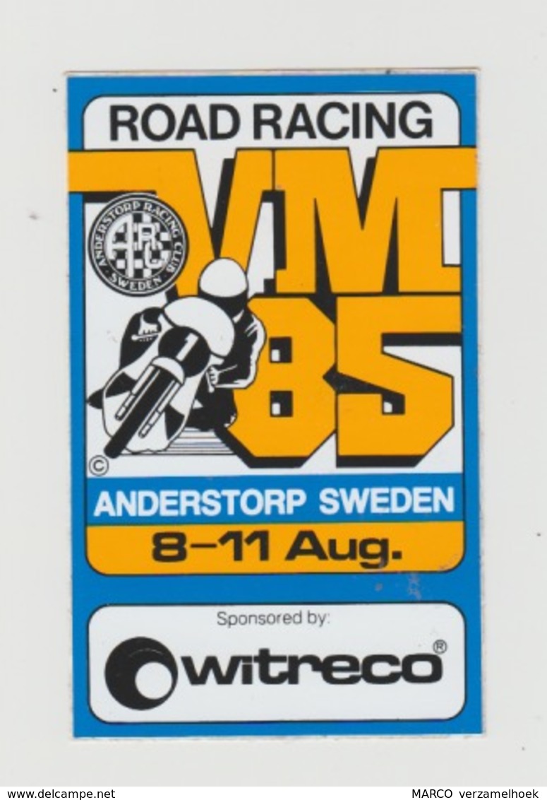 Sticker Motor: Road Racing VM 1985 Anderstorp Sweden (S) Witreco - Autocollants