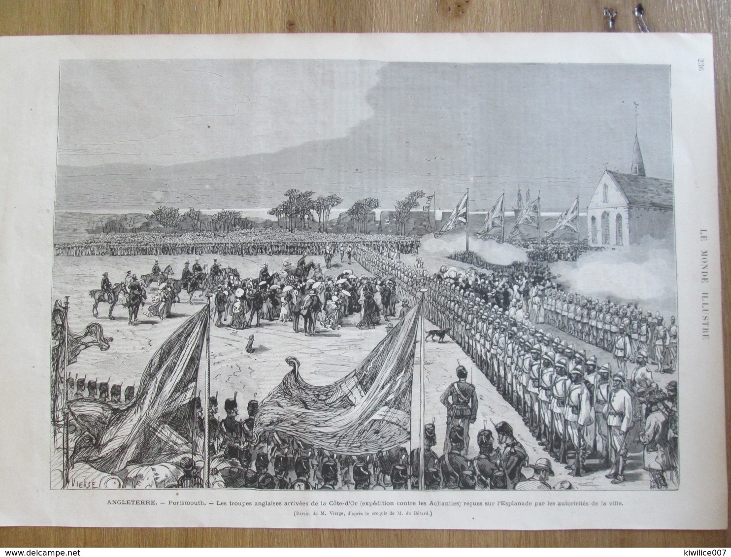 Gravures  1874  ANGLETERRE PORTSMOUTH Troupes Anglaises    Expédition Achanties - Portsmouth