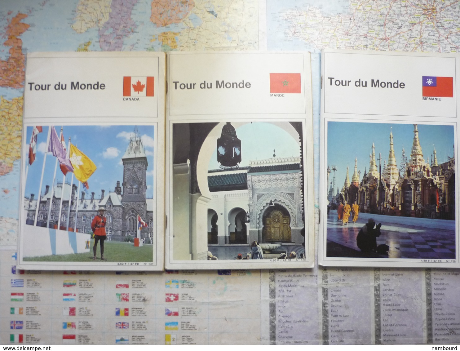 Tour du Monde Lot 61 numéros du N°119 au N°187 sauf les N°125,130,131,136,168,169,170,171,185