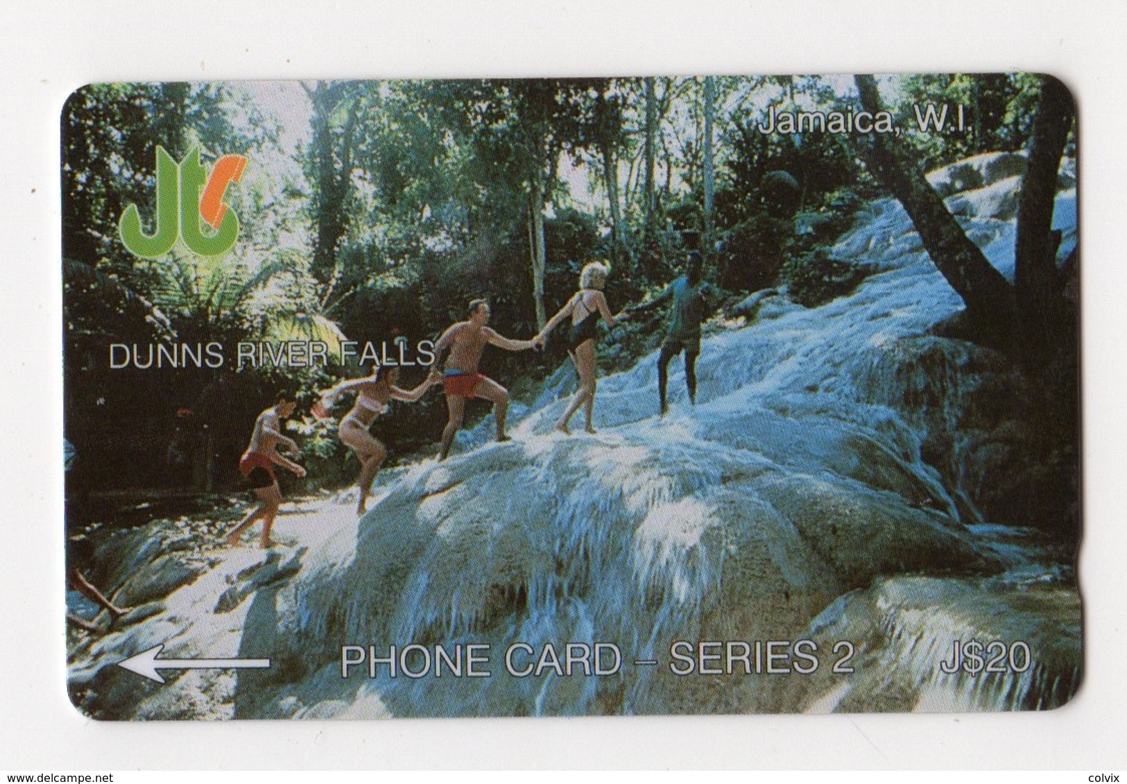 JAMAIQUE TELECARTE REF MV CARD JAM-1C J$20 CN 1JAMC DATE 1990 DUNNS RIVER FALLS - Jamaïque