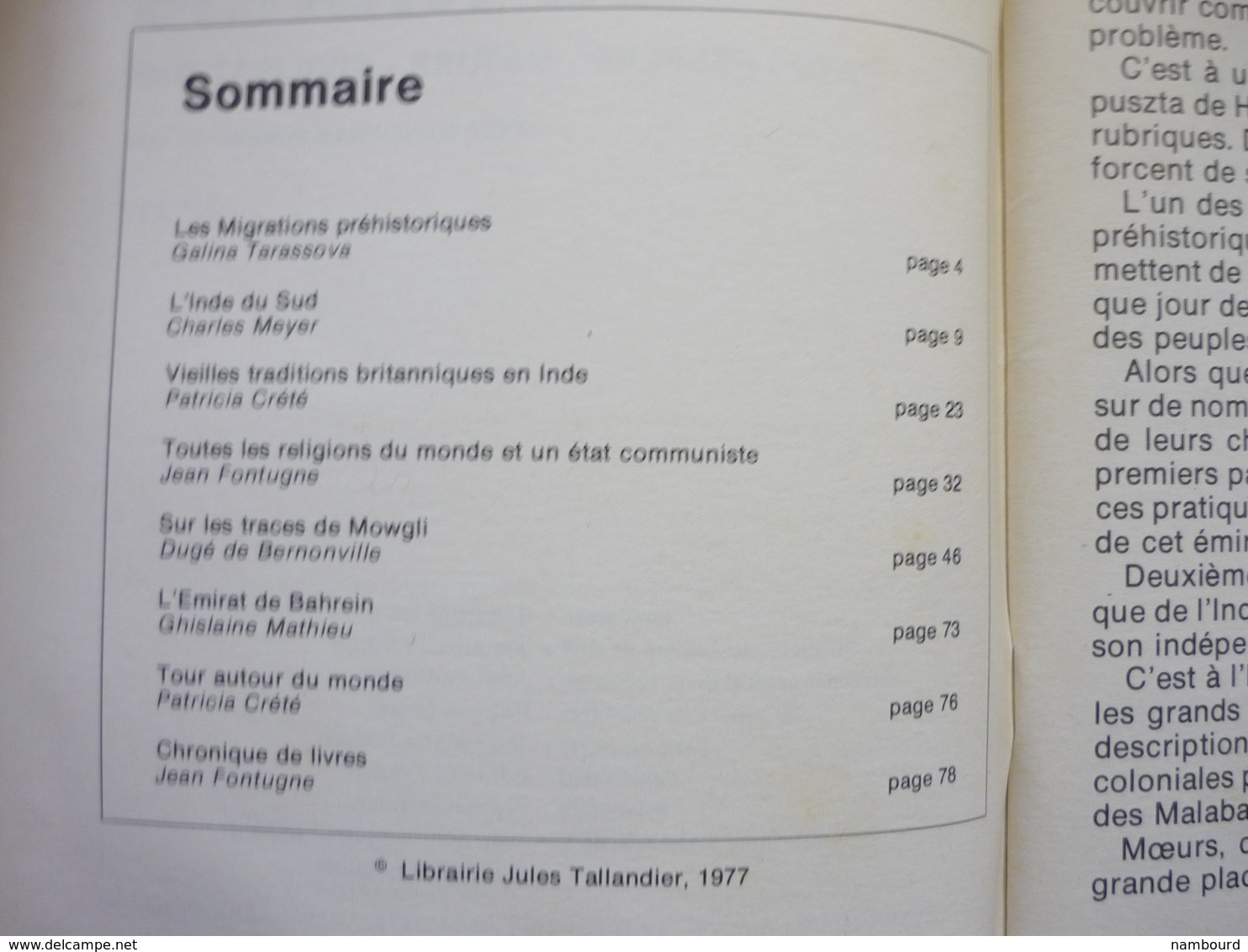 Tour Du Monde Geographia  Bahrein / Migrations Préhistoriques / L'Inde Du Sud N°212 Mai 1977 - Géographie