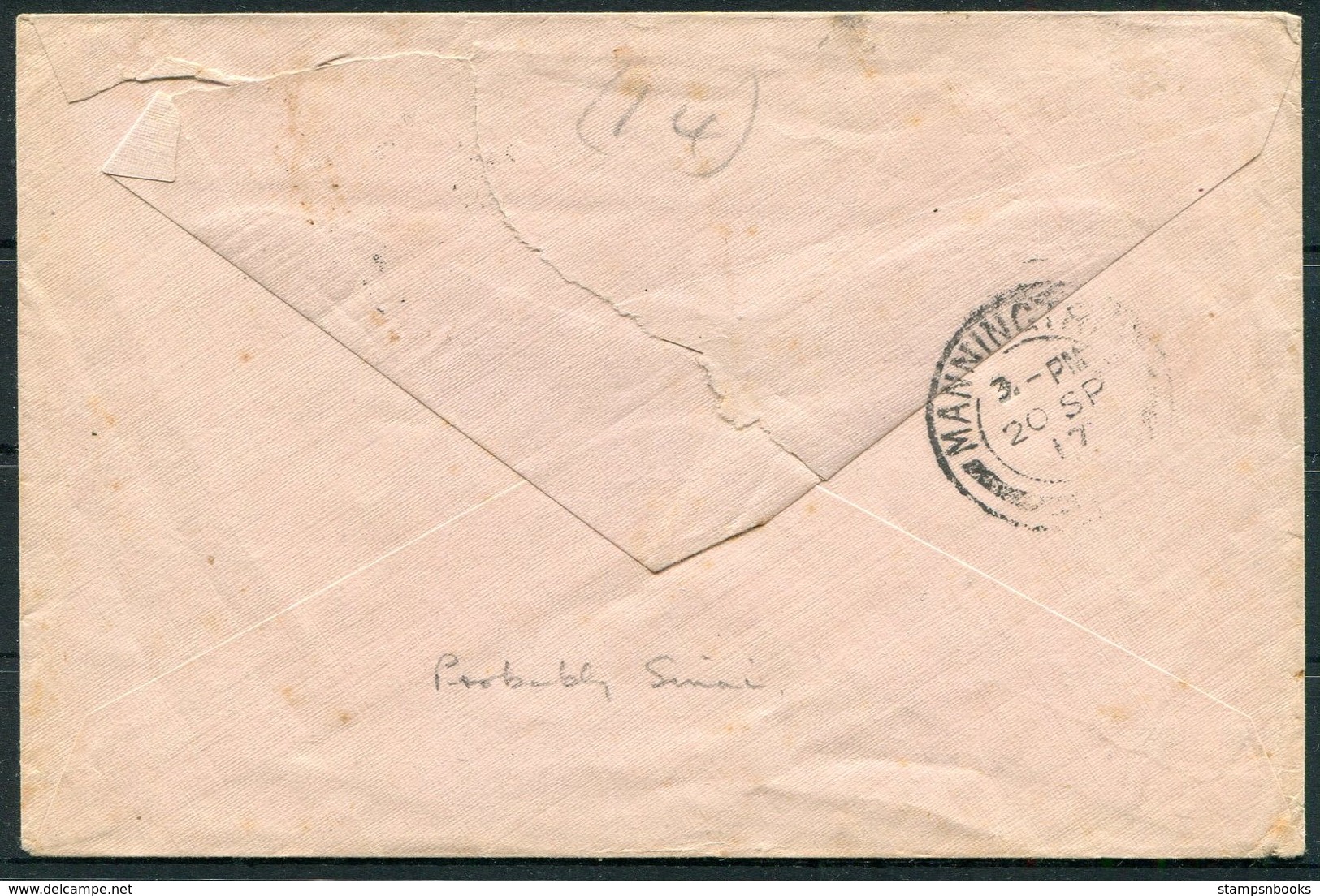 1917 GB Field Post Office GM1 O.A.S. Censor Cover - Manningtree. Kalen Near Khan Yunis (Sinai?) - Storia Postale