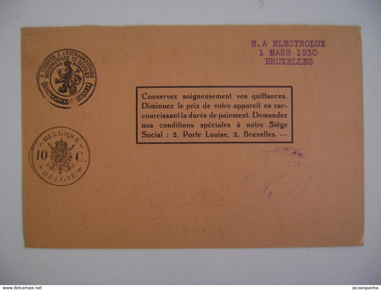 BELGIUM / BELGIQUE - ORDER OF PAYMENT, BRUSSEL / BRUXELLES IN 1930 IN THE STATE - Other & Unclassified