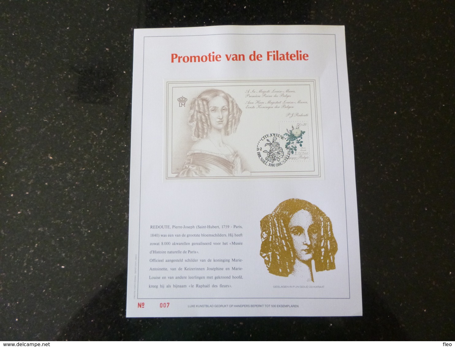 BELG.1990 2355=BL66 “ FILATELIE ” NL.Luxe Kunstblad Geslagen In Fijn Goud 23 Karaat , 500 Exemplaren - 1991-2000