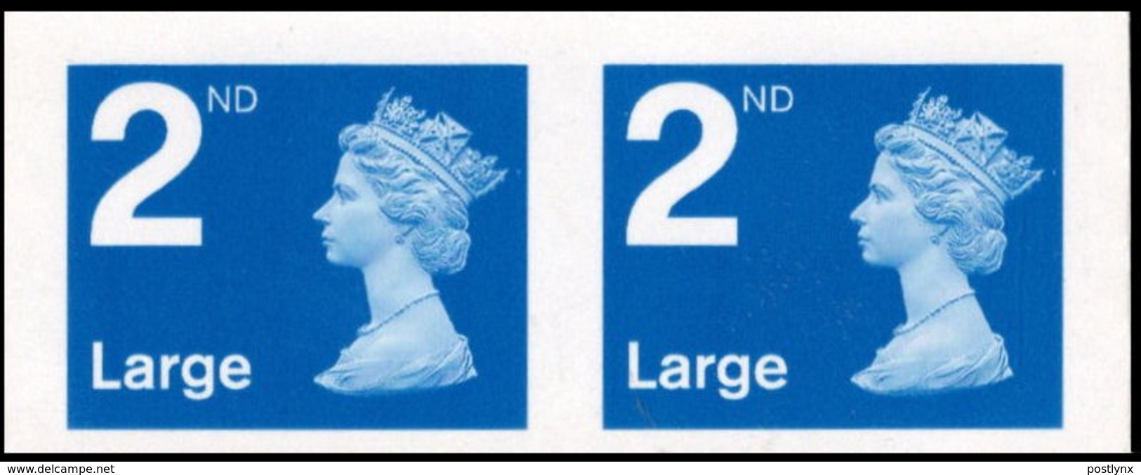 GREAT BRITAIN Machin 2ndCl.L.IMP. TRIAL PRINT PAIR - Probe- Und Nachdrucke