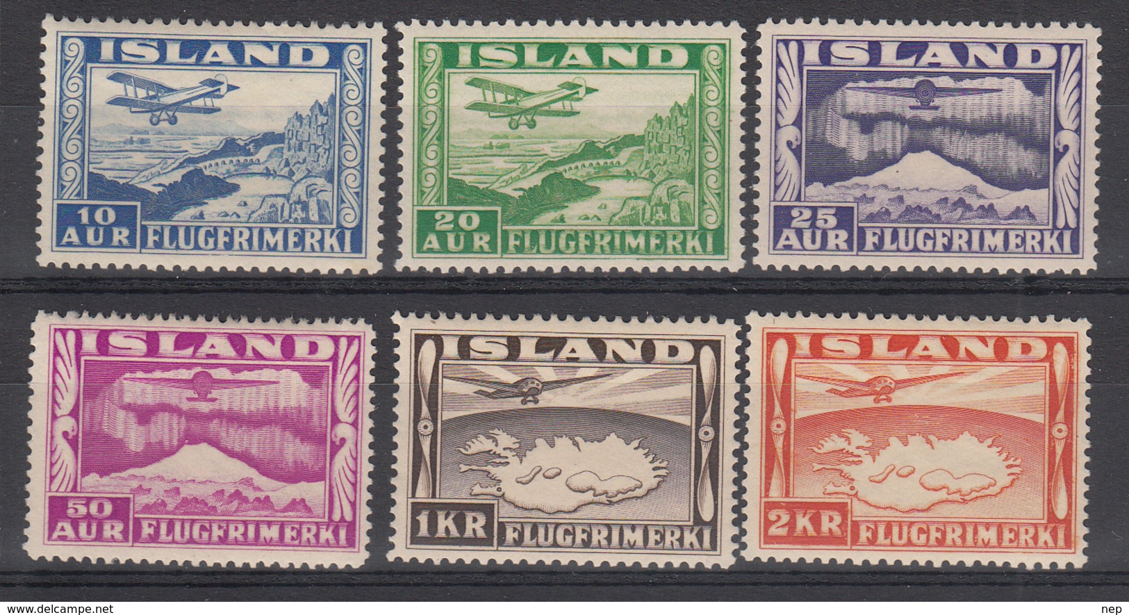 IJSLAND - Michel - 1934 - Nr 175/80 (nr 177 > B) - MNH** - Poste Aérienne