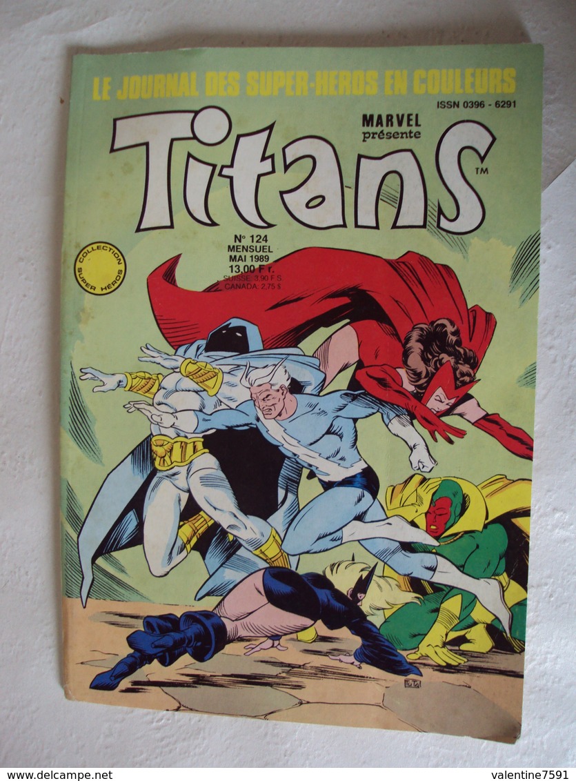 BD- Mai 1989 - Marvel "  TITANS N° 124 "  Petites Tâches Dues à L'année -mots Croisés Neufs- Net 2.50 En état - Titans