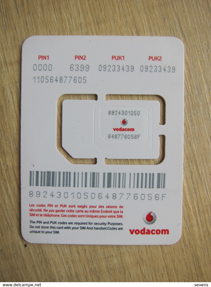 RDC Vodacom GSM SIM Card, Fixed Chip,small Card - Congo