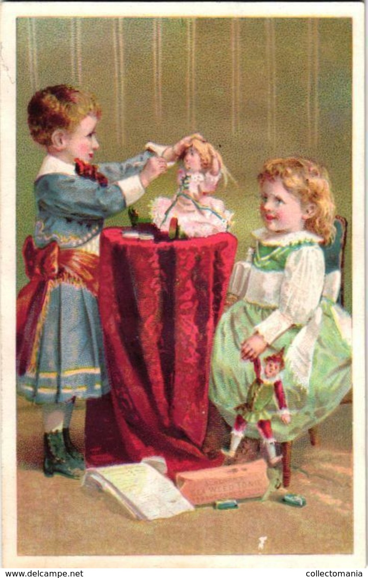 1 Litho 1890' PUB Card Pharmacy Druggist Dr. Schenck's Pulmonic Syrup Dolls Harlequin Toys, Pills Tonic Quack Charletan - Medisch En Tandheelkundig Materiaal