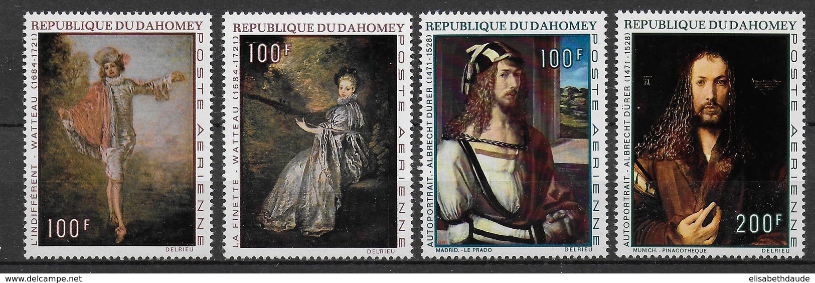 DAHOMEY  - TABLEAUX WATTEAU / DÜRER- POSTE AERIENNE YT 141/144 ** MNH - COTE 2006 = 15 EUR. - Benin - Dahomey (1960-...)