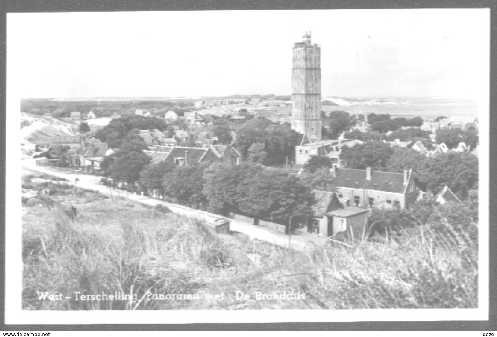 Nederland Holland Pays Bas Terschelling Zwart - Wit Mooi Panorama Met Brandaris - Terschelling