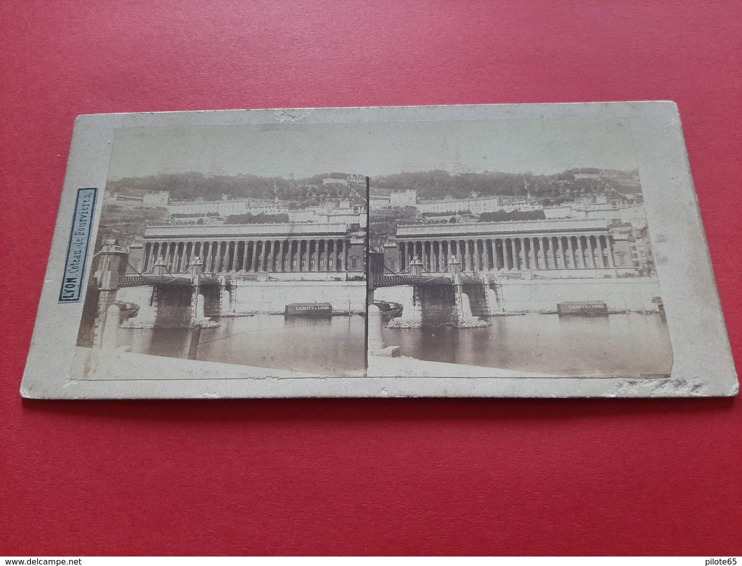 PHOTO STEREOSCOPIQUES SUR CARTON / LYON / COTEAU DE FOURVIERES / 1900 / DOS SCANNE - Photos Stéréoscopiques