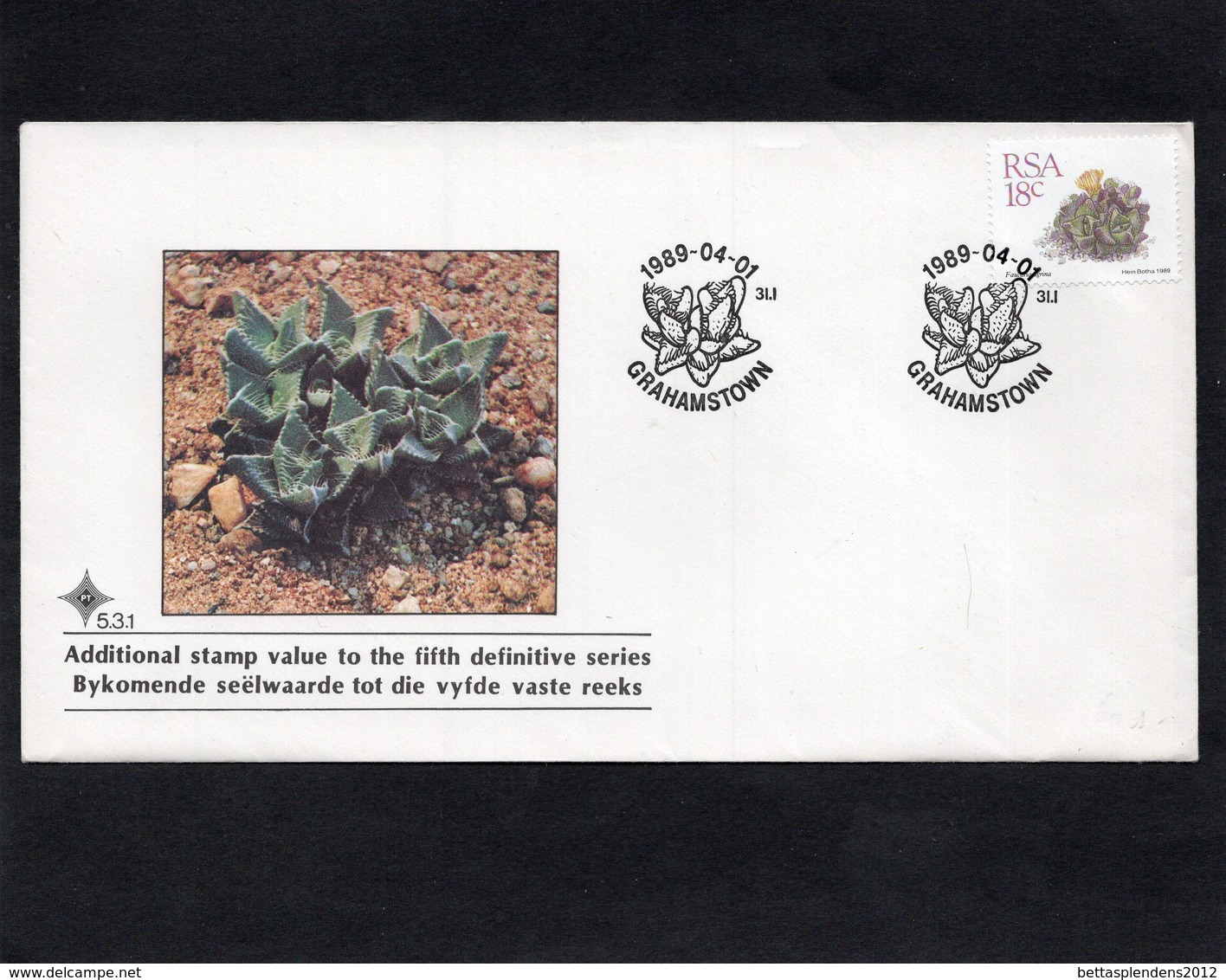 FDC  RSA - Illustrée CACTUS -  Cachet GRAHAMSTOWN Sur Timbre CACTUS - RSA 18c - Cactus