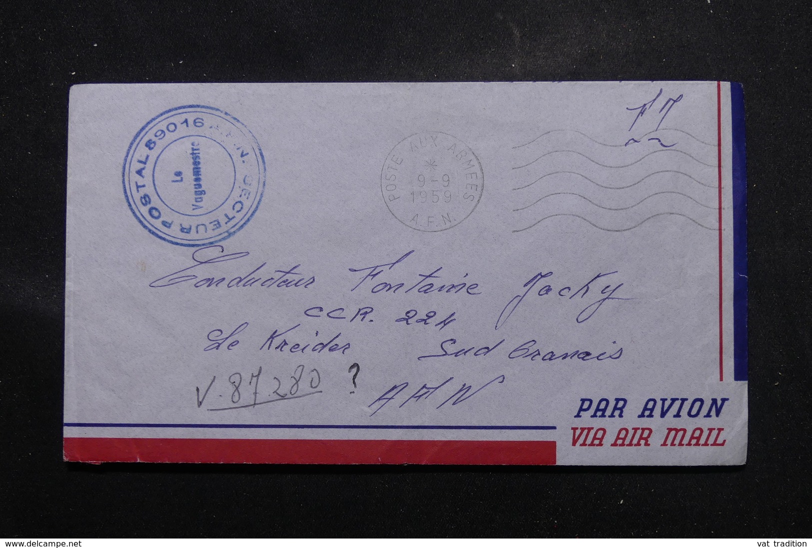 FRANCE / ALGÉRIE - Enveloppe En FM  En 1959 Pour Le Sud Oranais - L 58673 - War Of Algeria