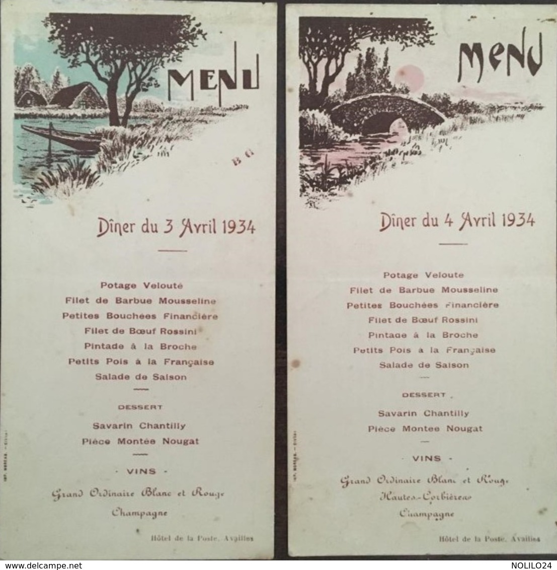 41 Menus de 1894 à 1952 (détails ci dessous), Menus Mariages, etc certains avec reliefs, dorures, gaufrés etc