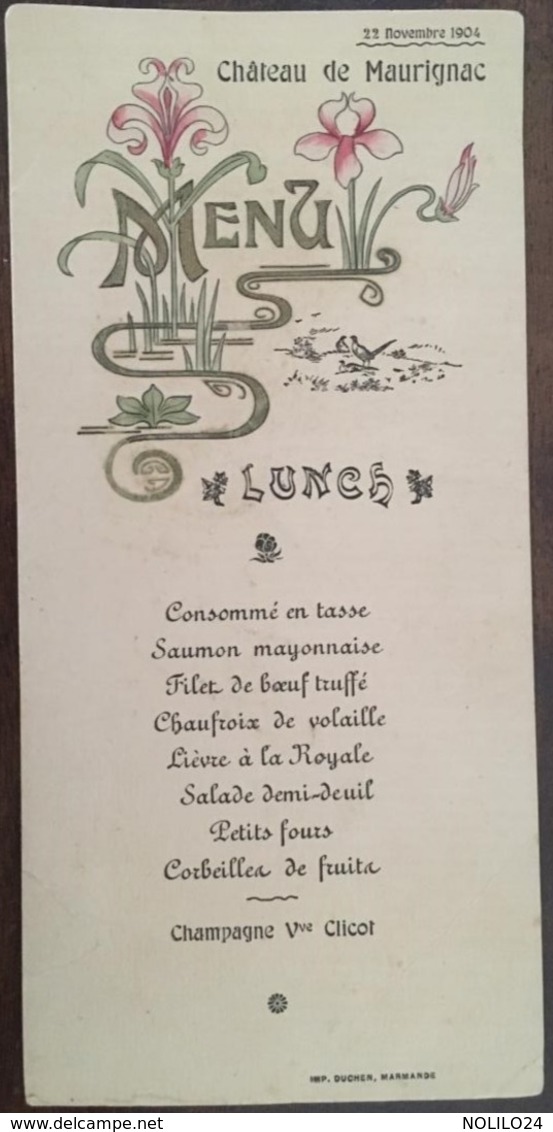 41 Menus de 1894 à 1952 (détails ci dessous), Menus Mariages, etc certains avec reliefs, dorures, gaufrés etc