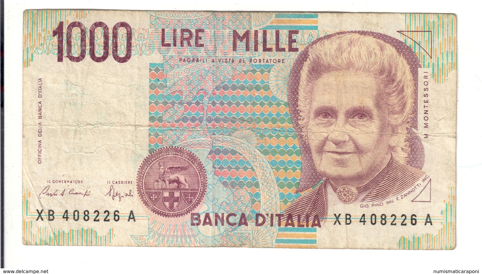 1000 Lire Montessori Serie Sostitutiva XB Rara 1991  LOTTO 2868 - Collezioni