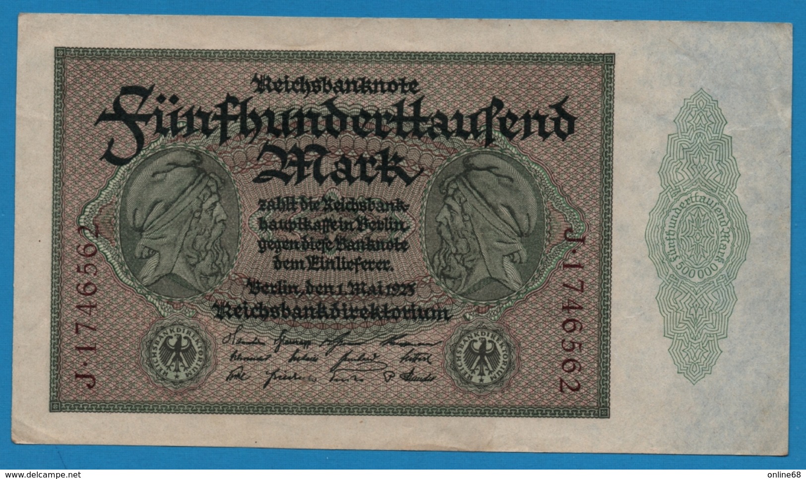 DEUTSCHES REICH 500000 Mark	01.05.1923	# J.1746562  P# 88b - 500000 Mark