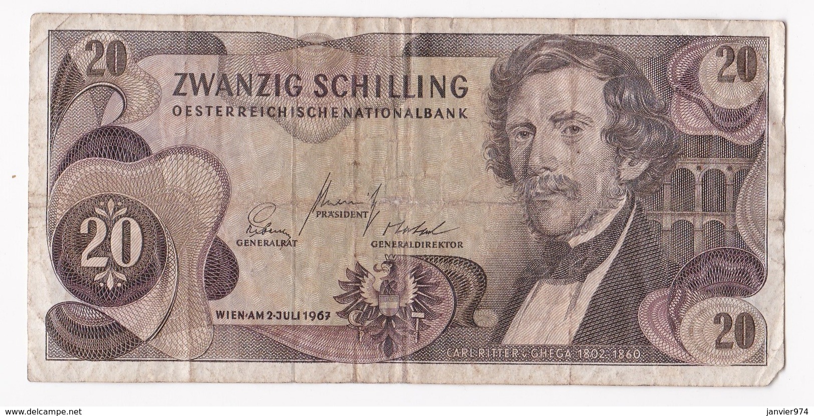 Autriche 20 Schilling 1967, Billet Ayant Circulé - Austria