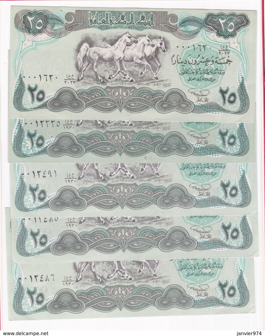 Irak. 5 Billets De 25 Dinars , Billet Neuf - UNC - Iraq