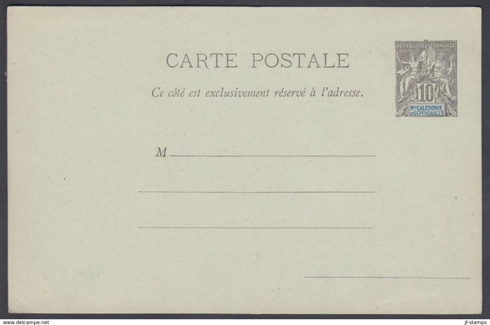 1900. NLLE CALACONIE ET DEPENDANCES. CARTE POSTALE.  10 C. Black.  () - JF322035 - Cartas & Documentos