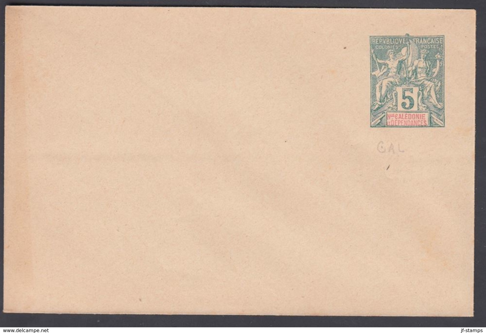 1896. NLLE CALACONIE ET DEPENDANCES. Envelope 115 X 75 Mm. 5 C. Green.   () - JF322080 - Covers & Documents
