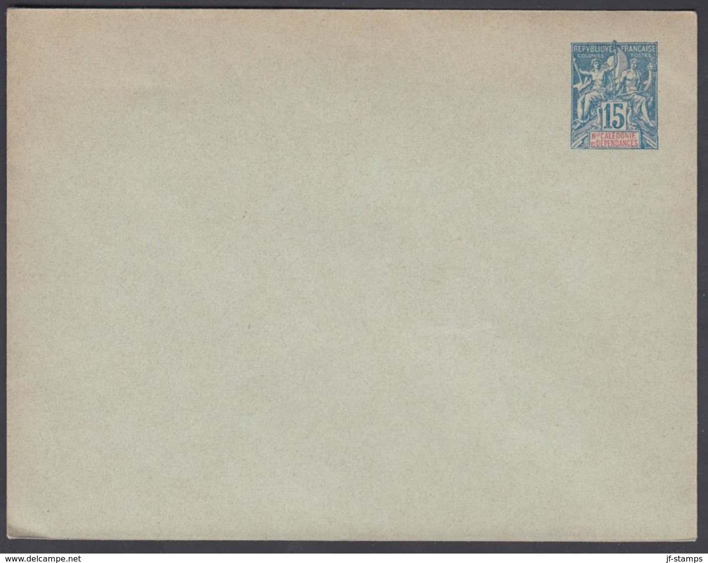 190. NLLE CALACONIE ET DEPENDANCES. Envelope 145 X 112 Mm. 15 C. Blue.   () - JF322095 - Briefe U. Dokumente