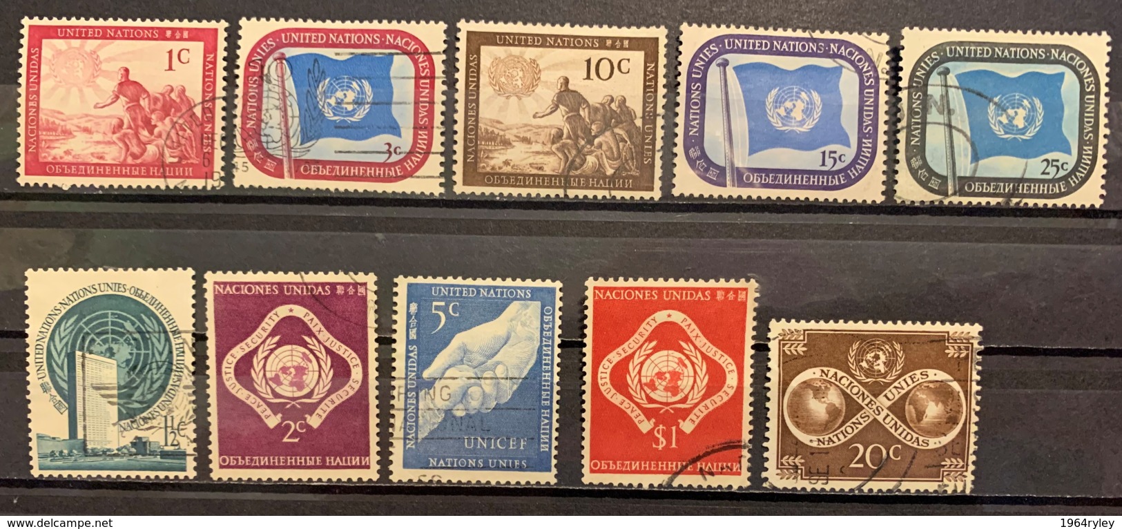 UNITED NATIONS - (0) - 1951 - # 1/11  10 VALUES - Oblitérés