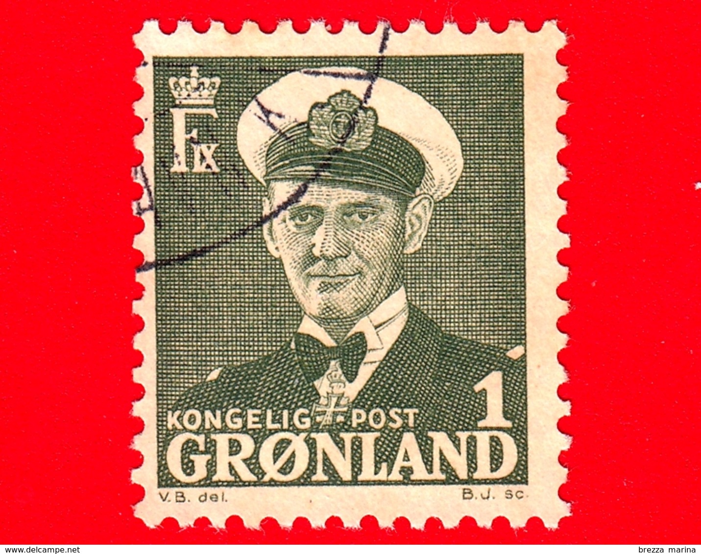 GROENLANDIA - Usato -  1950 - Re Federico IX - King Frederik - 1 - Used Stamps