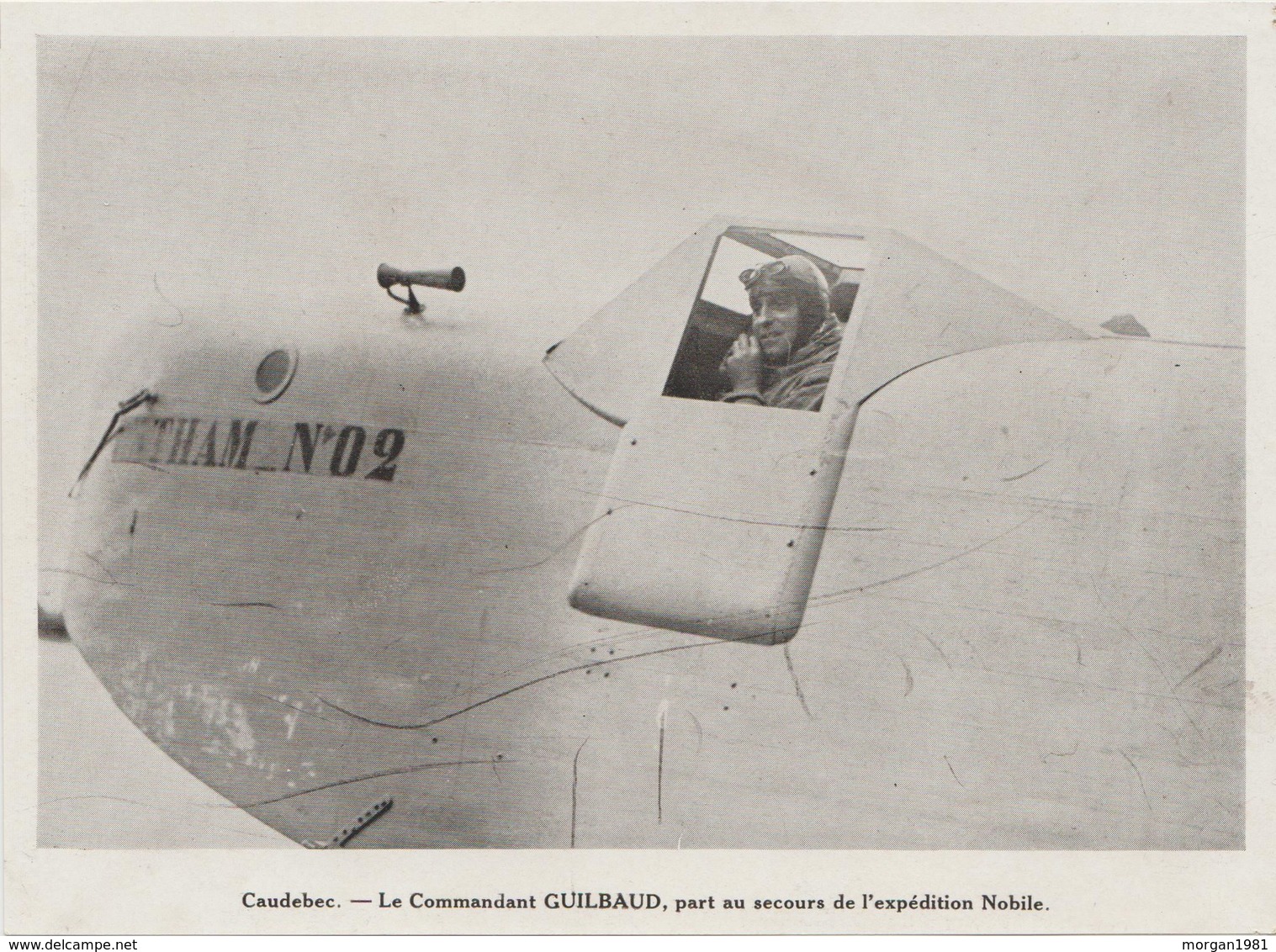 PHOTO PRESSE  DOCUMENT  17 Cm  X  12   Cm Caudebec Le Commandant GUILBAUD, Part Au Secours De L'expédition Nobile - Airmen, Fliers