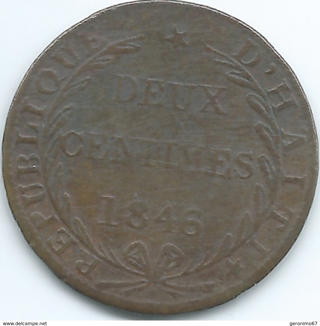 Haiti - 2 Centimes - 1846 - KM27.1 - Haití