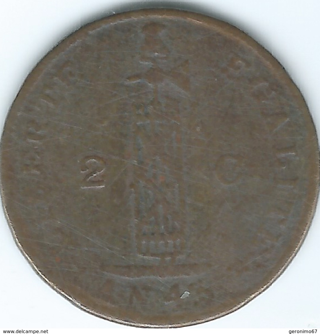 Haiti - 2 Centimes - 1846 - KM27.1 - Haití