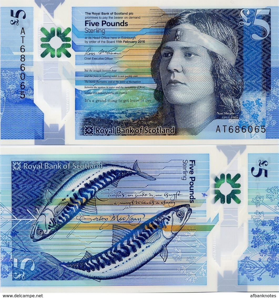 SCOTLAND - RBS       5 Pounds       P-370       11.2.2016      UNC - 5 Pond