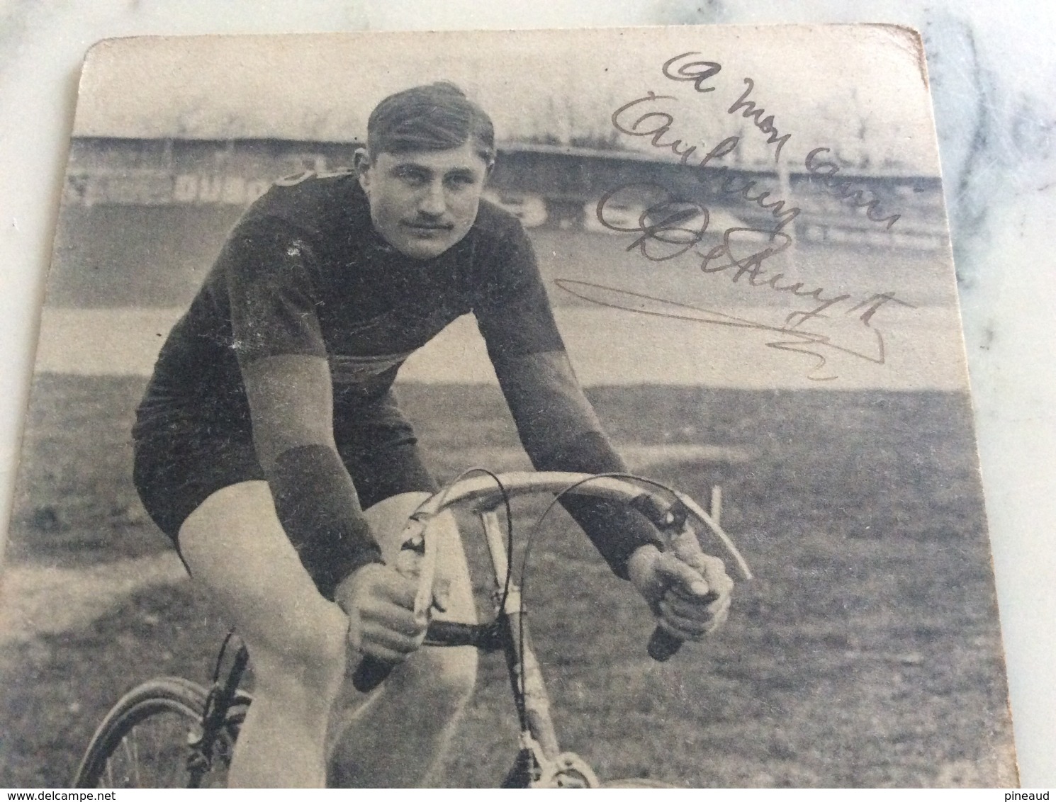 Deruyter.Champion Belge Sur Bicyclette Peugeot.Annotation De Deruyter Angle Droit En Haut. - Radsport