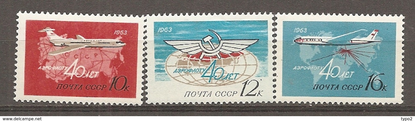 RUSSIE - Yv PA   N° 115 à 117  ** MNH  AEROFLOT   Cote  4,5  Euro  TBE 2 Scans - Unused Stamps