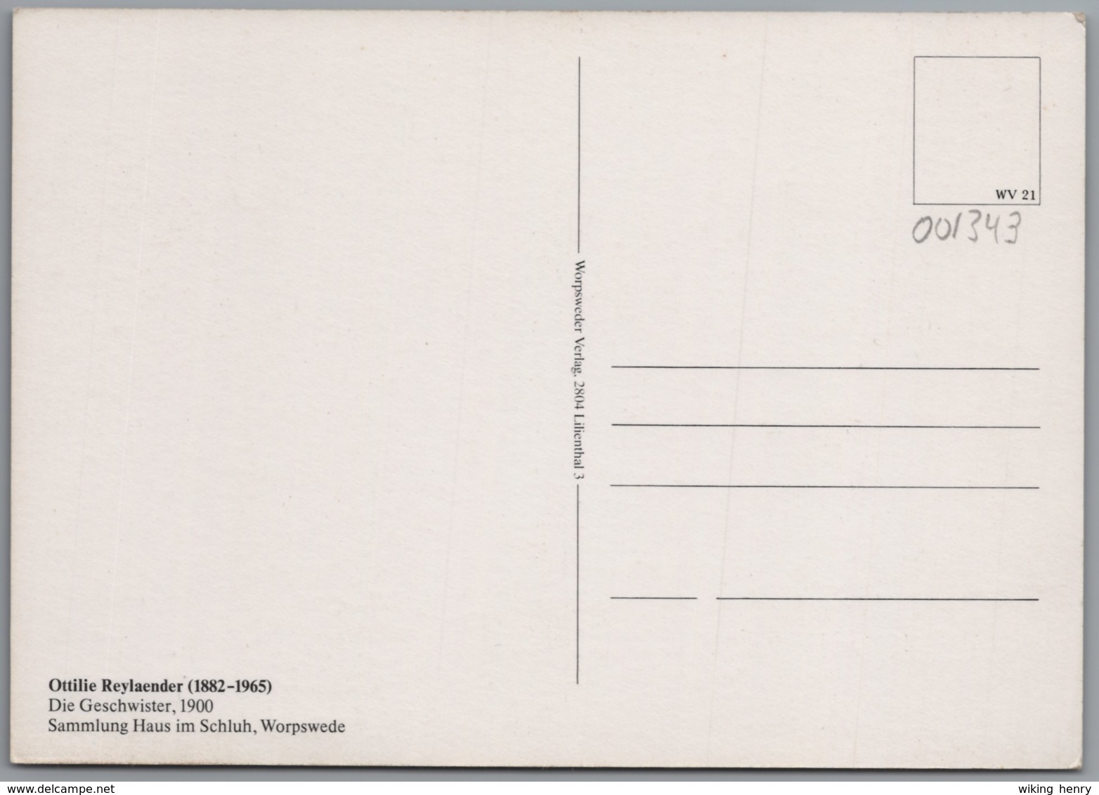 Worpswede - Gemälde Die Geschwister   Sammlung Haus Im Schluh   Großbildkarte - Worpswede