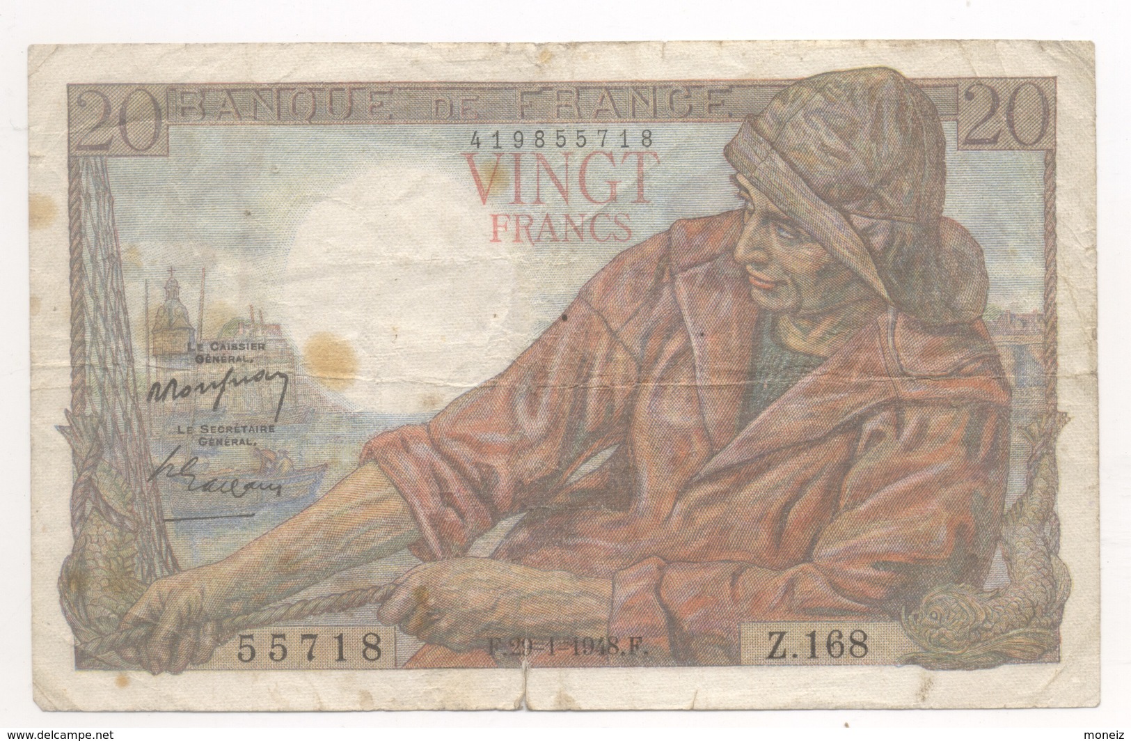 20 FRANCS PECHEUR 1948    29/01/1948  Z168 - 20 F 1942-1950 ''Pêcheur''