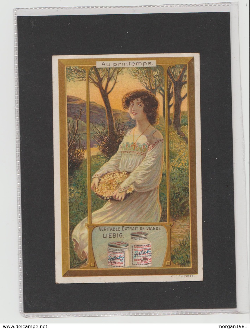 ART NOUVEAU   FEMME.MODE  AU PRINTEMPS FACON MUCHA      CHROMOS LIEBIG - Autres & Non Classés