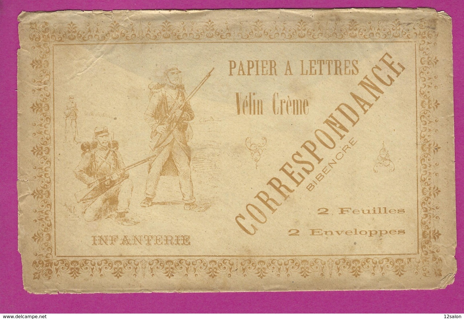 PAPIER A LETTRES INFANTERIE 1890 - Documents