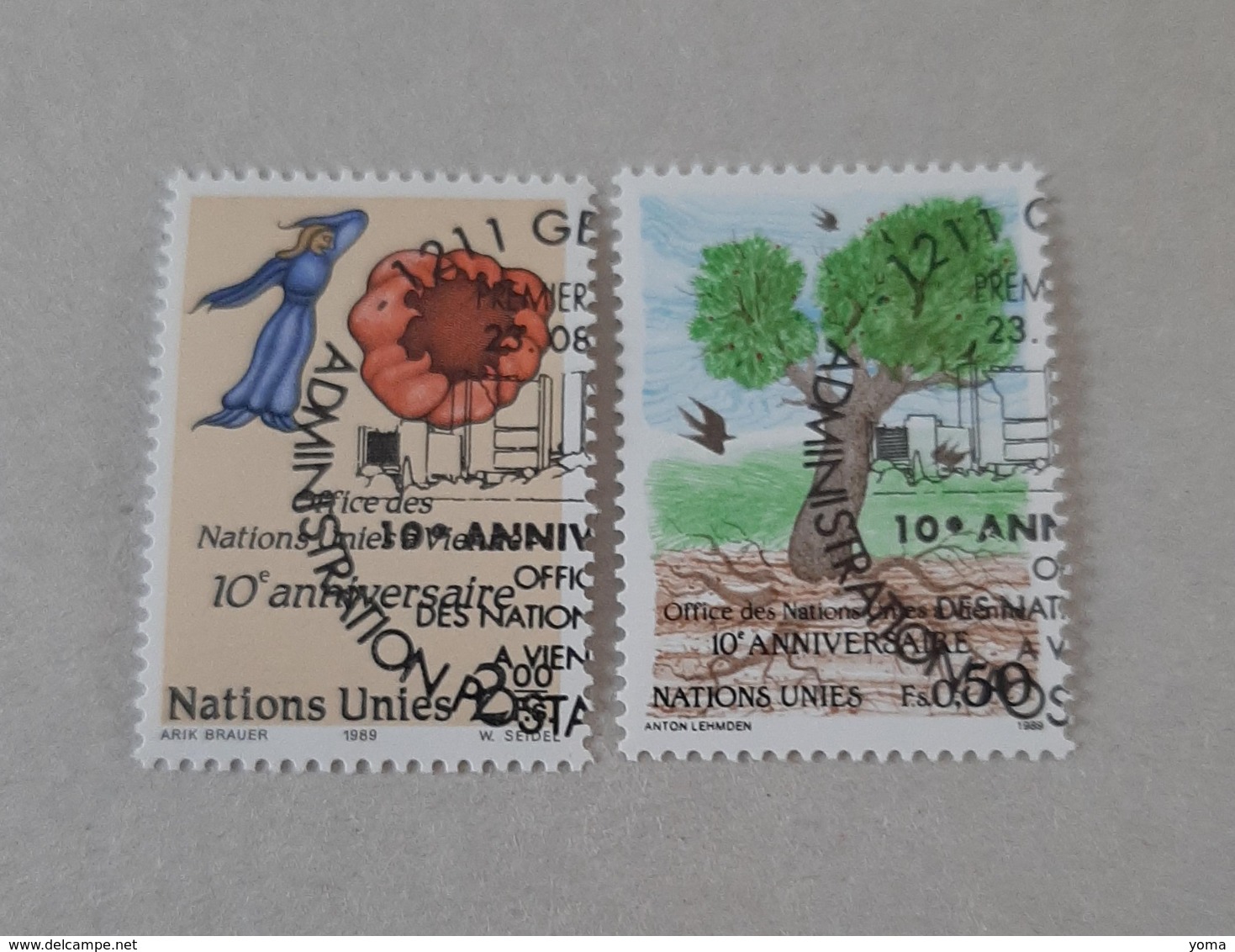 N° 178 Et 179       10 Ans Du Siège De L' ONU à Vienne - Used Stamps