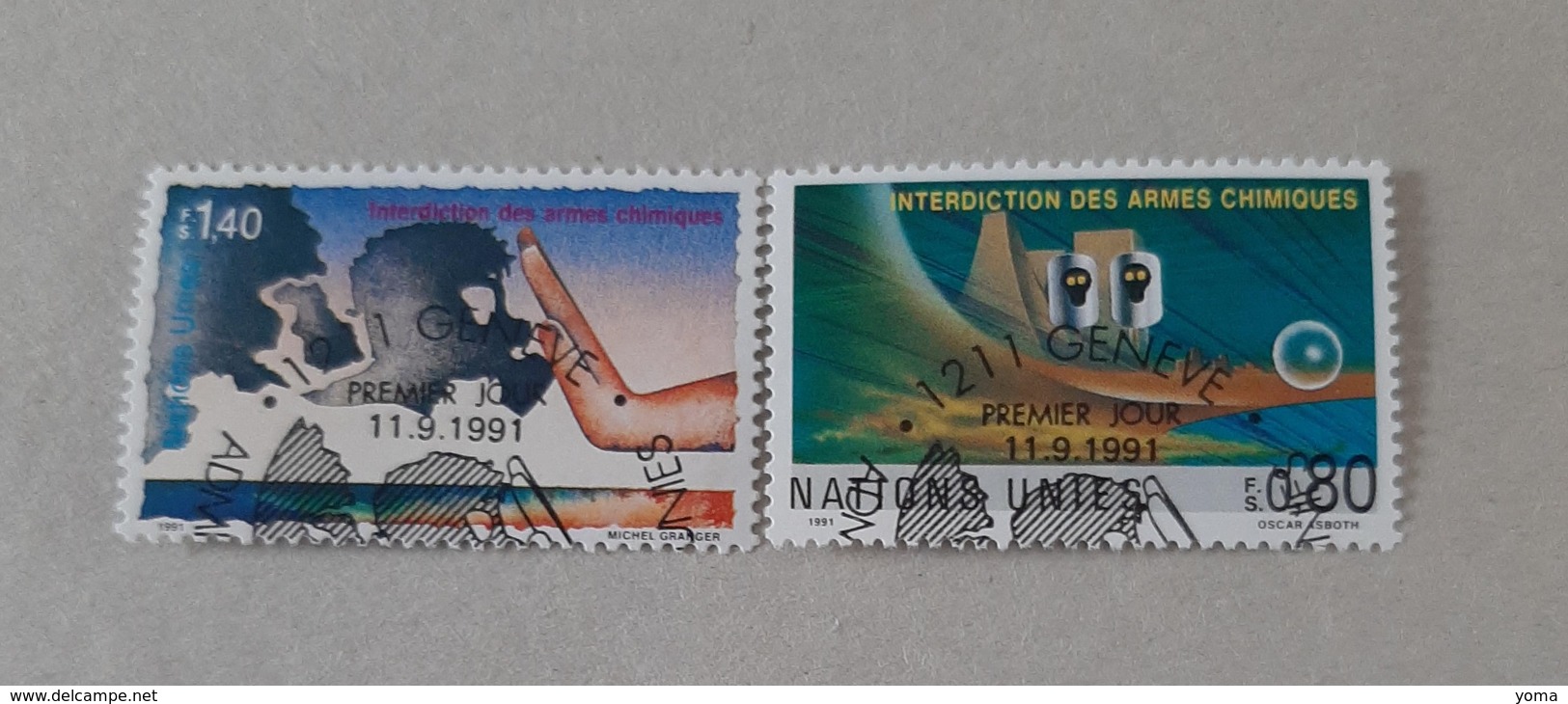 N° 212 Et 213       L' Interdiction Des Armes Chimiques - Used Stamps